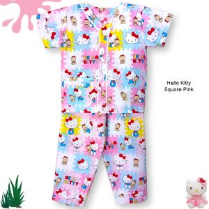 Noko acuk Baju Tidur Anak Perempuan Usia 1-12 Tahun Motif Hello Kitty puzzle