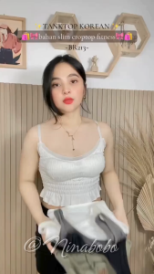 Ninabobo BR213 Tanktop Wanita Korean Fashion Pakaian Atasan Tangtop Bra Crop Top Fitness Atasan Olahraga