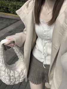 กระโปรงสั้นทรงเอเอวสูงลายสก็อตสไตล์เกาหลีสำหรับผู้หญิง กระโปรงสั้นทรงเอสไตล์วิทยาลัยลำลองฤดูใบไม้ผลิและฤดูใบไม้ร่วง