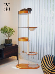 Minimalist LimoLimo Wooden Cat Tree Integrated High-Rise Spacecraft Design Cat Climbing Frame Cat Nest One Piece Cat Tree