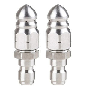 High-Pressure Sewer Jet Nozzle 1/4in Stainless Steel for Pressure Washers with Quick Connect Fitting