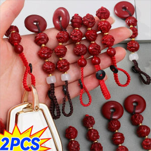 2PCS Purple Gold Sand Zodiac Car Keychain Imitation Cinnabar Chinese Style Six Affinity Zodiac Good Luck Car Pendant Amulet Keychain