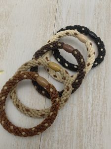 New Arrival Thick High Elastic Durable Rubber Band Hair-Binding Leather Cover Hair Rope Minimalist Easiest for Match Black Hair Ring Head Rope Headdress