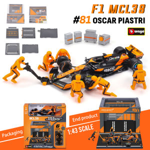 Bburago 1:43 2024 Red Bull RB20 Ferrari SF24 Mercedes W15 McLaren MCL38 DIY Pit Stop alloy luxury car die cast car model toy