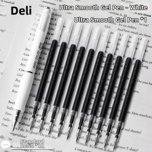 deli | Smooth Press Button Black Ink Pen 0.5mm