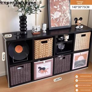 Sleek Modern Black Bookshelf Cabinet