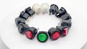 1pcs On/Off 12V 24V/6A 250V/10A 125V 2/3/4PIN LED Lighting Car Circular Switch 20mm23mm Multi-Color