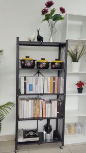 KENZZO 3/4/5 Tiers Kitchen Rack Shelf Foldable Storage Rack With Wheel Rak Dapur Rak Kabinet Microwave Oven Rack