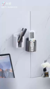 1pc Wall Mounted TV Air Conditioner Remote Control Holder Hangers Phone Plug Stand