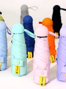 Mini Umbrella Foldable Umbrella 8-Rib Capsule Sun Umbrella Portable Umbrella UPF 50V Light-Weight Umbrella