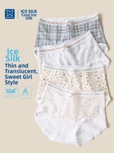 DIEANFEN | Ice Silk Padded Cotton Antibacterial Underwear
