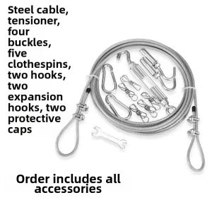 Durable Stainless Steel Outdoor Clothesline Rope Windproof