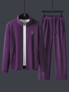 APLOVERS | Soft Thickened Fleece Winter Mens Sportswear Set Two Pieces
