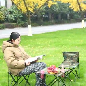 LOOGU COD 3Pcs/Set Portable Folding Chair Outdoor Portable Self-Driving Camping Picnic Table Chair