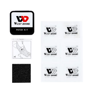 WEST BIKING Glueless Tire Patch Kit Portable Bike Inner Tube Repair Set with Sandpaper Storage Box Cycling Emergency Repair Tool