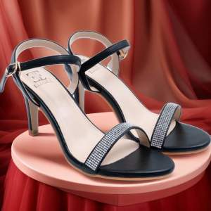 Heels Wanita Hak Tinggi 9 Cm Tali L Mutiara Size 36-42 Teal Pick Sandal Wanita Kekinian