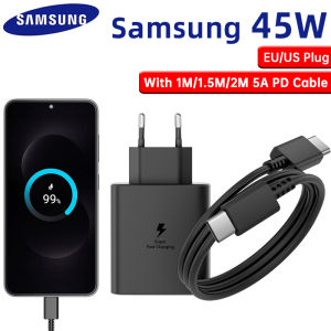 Samsung | Original SAMSUNG 45W Charger Type C Adapter 25W Quick Fast Charging Cable Chargeur Galaxy S25 FE S24 Ultra S23 + S22 S21 A56 A36