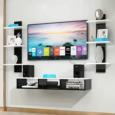 rak tv gantung modern tempat penyimpanan setopbok