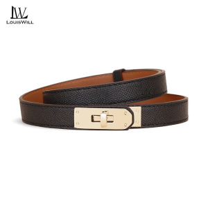 LouisWill Fashion Womens Belts Elegant Thin Belt Soft PU Belt Adjustable Girls Ladies Long Straps Waistbands Dress Coat Alloy Buckle Decorations