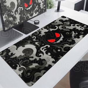 Bandai | Large Computer Desk Pad 90x40cm Cute Anime Mouse Mat Gengar Gamer Keyboard with Stitch Edge Pokemon Pc Office Gaming Accessories