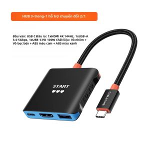 CABLETIME Hub USB C 3 Trong 1 Dành Cho Nintendo Switch Steam Deck 4K144Hz PD100W 5Gbps Dock TV Di Động Có Cổng Chuyển Đổi