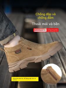 Giày Bảo Hộ Nam Cao Đến Đầu Gối Nhẹ Thoáng Khí Chống Thấm Nước Chống Thấm Điện Cho Công Nhân Xây Dựng Làm Việc Ngoài Trời