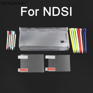 Clear Transparent Split Hard Case For NDSI Protective Cover Shell Screen Protector Film Stylus Touch Pen 1Set