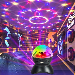Home Colorful Magic Ball Lamp Bounce Di Bluetooth Speaker Lamp Christmas Projection Stage Singing Flash Room Atmosphere Light