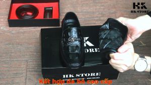 Giày mọi nam da bò dập vân cá sấu thòi trang đẹp mắt  dễ dàng phối đồ  đi lại êm chân mềm mại (gm04)