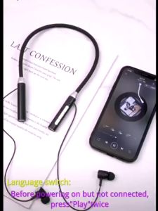 Sports Neck Headset Bluetooth TWS  Leher Olahraga Kontrol Tombol Waterproof Bass 9D HiFi Stereo Sound Earphone Waterproof Headphone Henset Bloetooth Android/IOS with Microphone Sport Handset Mikrofon Peredam Kebisingan Nirkabel Kabel On Ear（COD)）