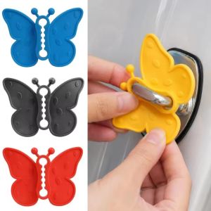 4xCar Door Shock Absorber Pad Butterfly Shaped Silicone Damper Cushion Noise Reduction Anti Vibration Latch Lock Buffer Sleeve