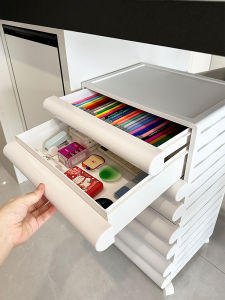 Desktop Drawer Style Storage Box Office Document Large Capacity Organization Dustproof Wheel Included Storage Cabinet