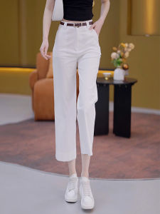 กางเกงขายาวทรงหลวมเอวสูงผ้าฝ้ายบางฤดูร้อนสำหรับผู้หญิง กางเกงยีนส์ทรงตรงทรงหลวมทรงเข้ารูปทรงบางสำหรับผู้หญิง