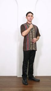 (BONUS DUS) Baju Koko Pria Songket Lengan Pendek MOERBA 19D2431727