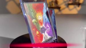 TCG Card Sleeves - 100 Standard Size Pack Clear Front & Matte Finish Back with Five Elements Premium Sleeves for Magic