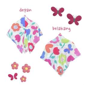 Voal Printing Instan Anak Motif Bunga Ceria Warna Warni / Hijab Instan Anak Motif Lucu