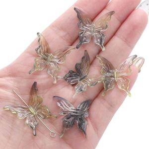 20 Chiếc Rõ Ràng AB Nhiều Màu Sắc Acrylic Bướm Hạt Rời Miếng Đệm Cho Đồ Trang Trí Vòng Cổ Vòng Tay Trang Sức Làm Phụ Kiện
