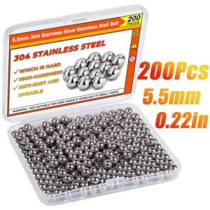 200PCS 5.5mm Stainless Steel Paint Mixing Balls - Model Paint Agitator Balls for Art Crafts & DIY (0.22")