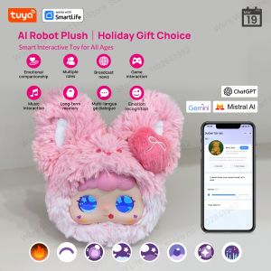 Lychee Pink-Cute AI Robot Pet Companion|Touch Interactive Smart Toy W/Tuya APP|Voice&Emotion Recognition|#1Gift Choice All Ages