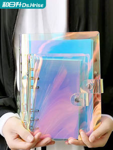 High Aesthetic A5 Notebook with Detachable Laser Shell Thickened PVC Refillable Student Notebook Creative Laser PVC Loose Leaf Folder