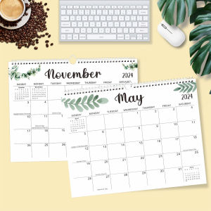 Desktop Calendar English Plan Note 18 Months Spiral Bound Desk Top Monthly Planner Simple Style Horizontal Single Side Printed