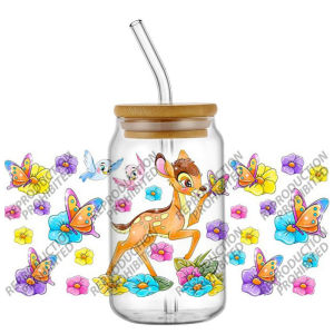 Funko | Classical Retro Cartoon Movie Lovely Bambi 16oz UV DTF 3D Transfer Sticker Decals Wraps Glass Can Cups Creative Craft DIY