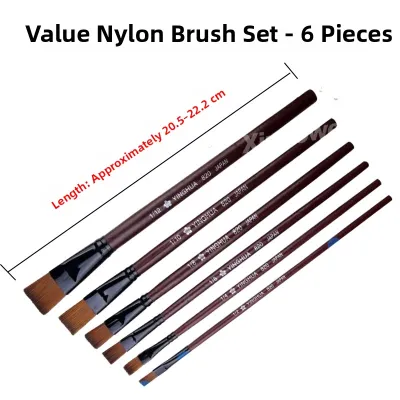 Nylon Brush Set for Watercolor Acrylic Paint Childrens Art