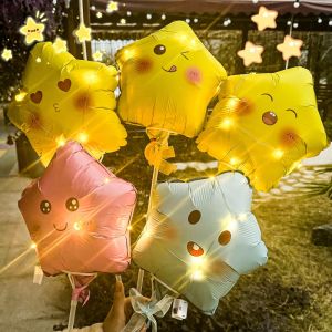 2025ใหม่ลูกโป่งเรืองแสงรูปดาวน่ารักสร้างสรรค์ดวงไฟสาย LED รูปโรแมนติกแบบ DIY วันเกิดงานเลี้ยงสมรสเข็มขัดประดับใช้แบตเตอรี่ฟรี