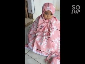 Mukena Anak Tanggung 1-10Tahun Set Tas Renda Bunga Pakaian Shalat Anak Perempuan