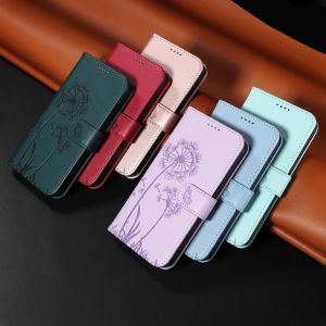 Leather Wallet Flip Case for Redmi Note Turbo 5 15 14R 15R 14C 15C 15A A4 A5 A7 K8 K90 Pro Max | Dandelion Embossed Design