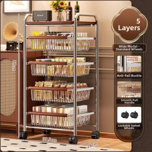 Vintage Multi-functional Mobile Shelving Unit