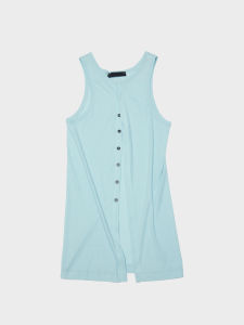 VERMO High Twist Cotton Slim Fit Vest Easy Open Lightweight Breathable No Side Seam Open Front Tank Top Original Design Ladieswear