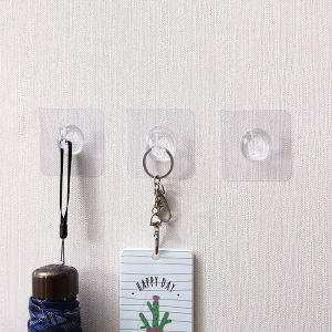 Digeo Adhesive Wall Hook Reusable Anti-skid Traceless Heavy Duty Stick on Bathroom Kitchen 10 Pcs