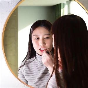 Bathroom Mirror Aluminium Mirror Deco Mirror Dressing Mirror And Shelf / Mirror Only (Black & White&Gold) 大圆镜子